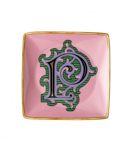 Coppetta quadra Holiday Alfabet P Versace Rosenthal 12 cm