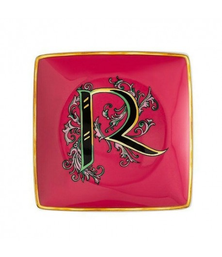 Coppetta quadra Holiday Alfabet R Versace Rosenthal 12 cm