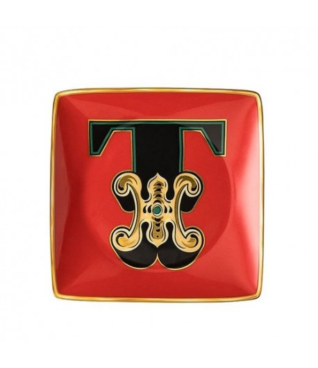 Coppetta quadra Holiday Alfabet T Versace Rosenthal 12 cm