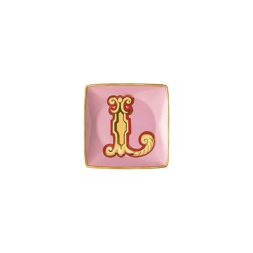 Coppetta quadra Holiday Alfabet L Versace Rosenthal 12 cm